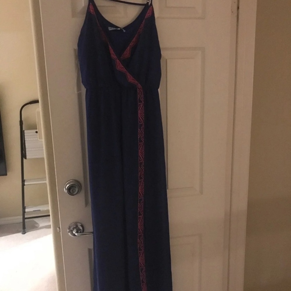 Francesca Collections Blue Chiffon Maxi Dress